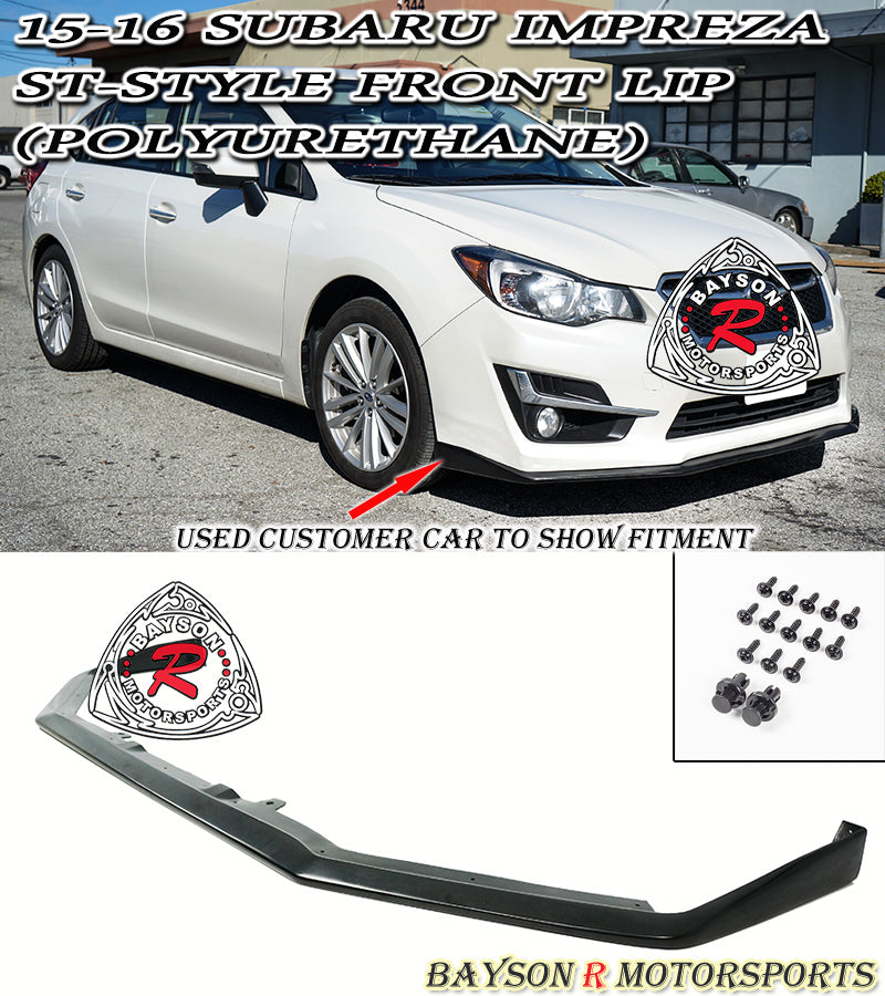 ST Style Front Lip For 2015-2016 Subaru Impreza - Bayson R Motorsports