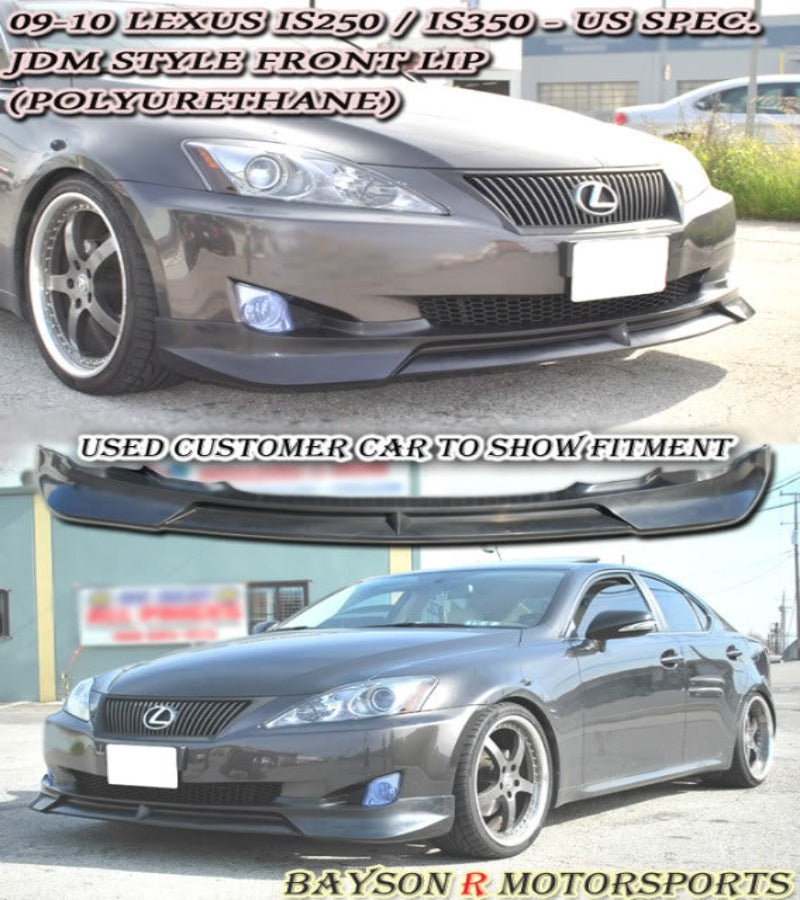 V Style Front Bumper Lip Splitter For 2009-2010 Lexus IS250 IS350 - Unpainted PU