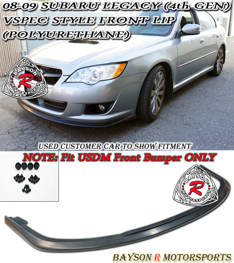 V Style Front Lip For 2008-2009 Subaru Legacy - Bayson R Motorsports