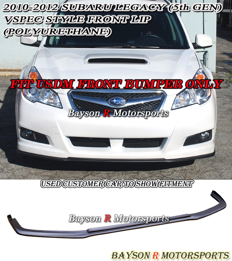 V Style Front Lip For 2010-2012 Subaru Legacy - Bayson R Motorsports