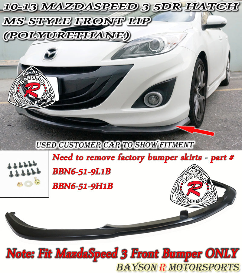 MS Style Front Lip For 2010-2013 MazdaSpeed3 - Bayson R Motorsports