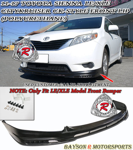 Citykruiser CK Style Front Lip For 2011-2017 Toyota Sienna (Non-SE) - Bayson R Motorsports