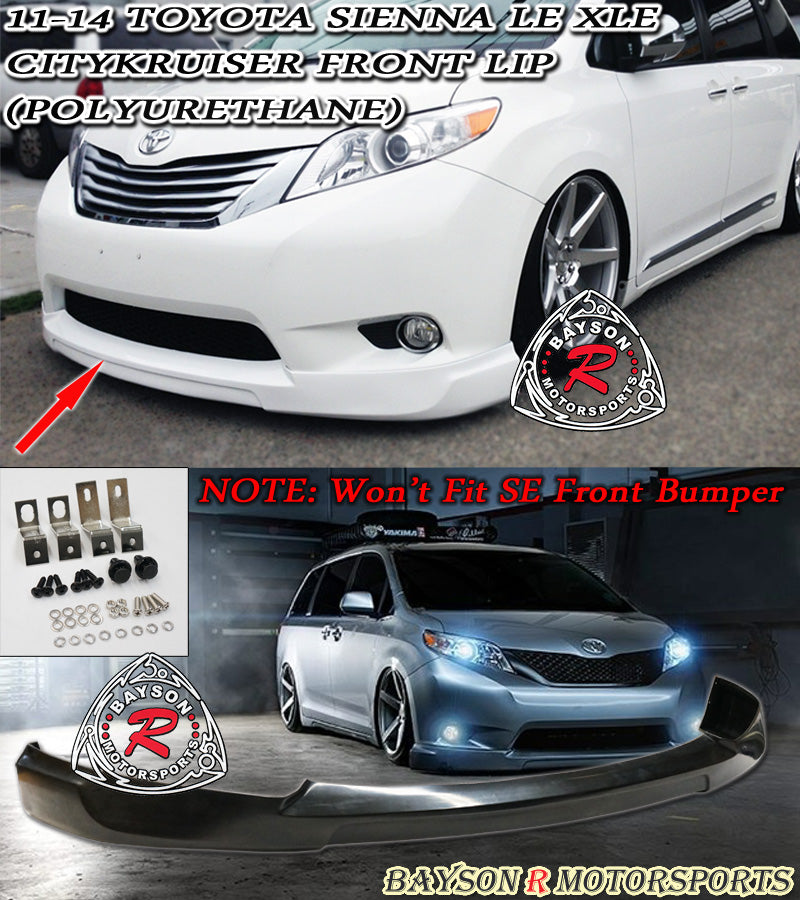 Citykruiser JDM Style Front Lip For 2011-2017 Toyota Sienna (Non SE) - Bayson R Motorsports