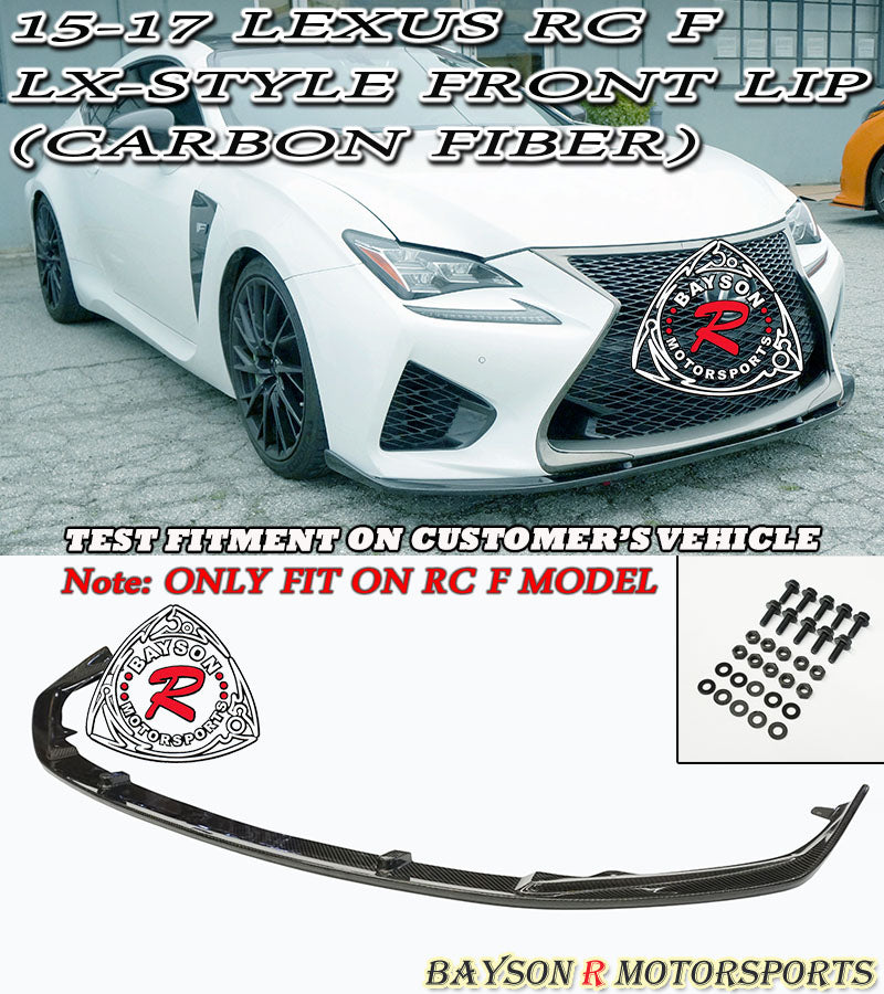 LX Style Front Lip (Carbon Fiber) For 2015-2018 Lexus RC F - Bayson R Motorsports