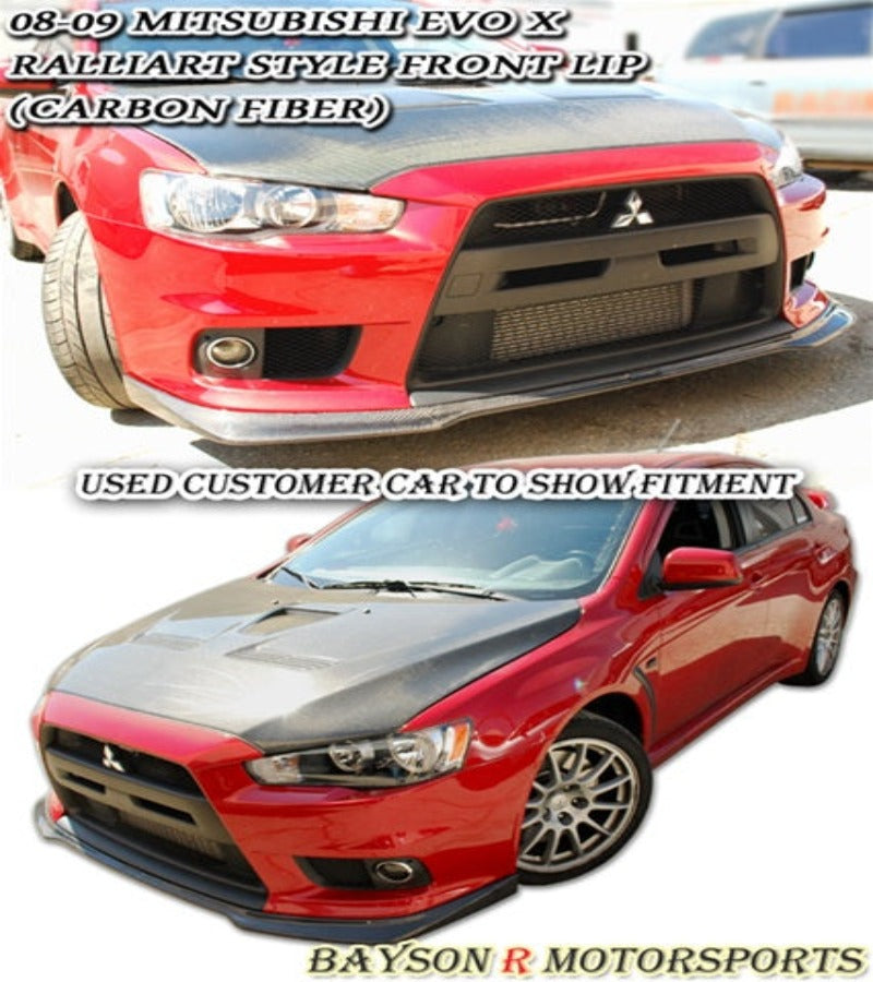 Ral Style Front Lip (Carbon Fiber) For 2008-2015 Mitsubishi Evolution 10 - Bayson R Motorsports