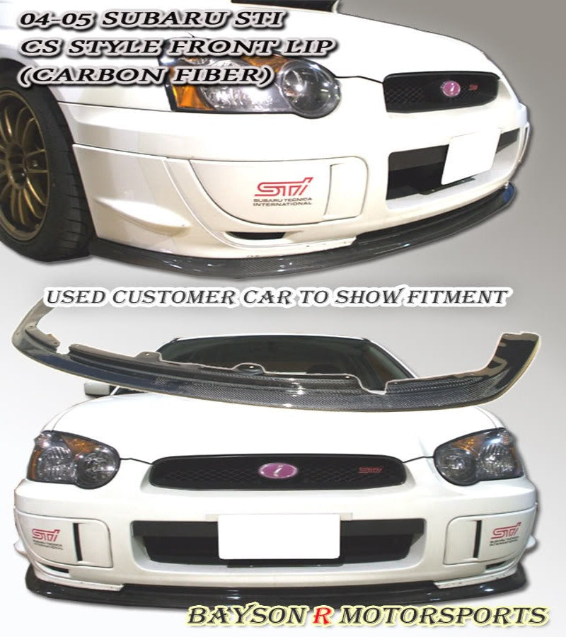 V Style Front Lip (Carbon Fiber) For 2004-2005 Subaru Impreza WRX STI 4Dr - Bayson R Motorsports