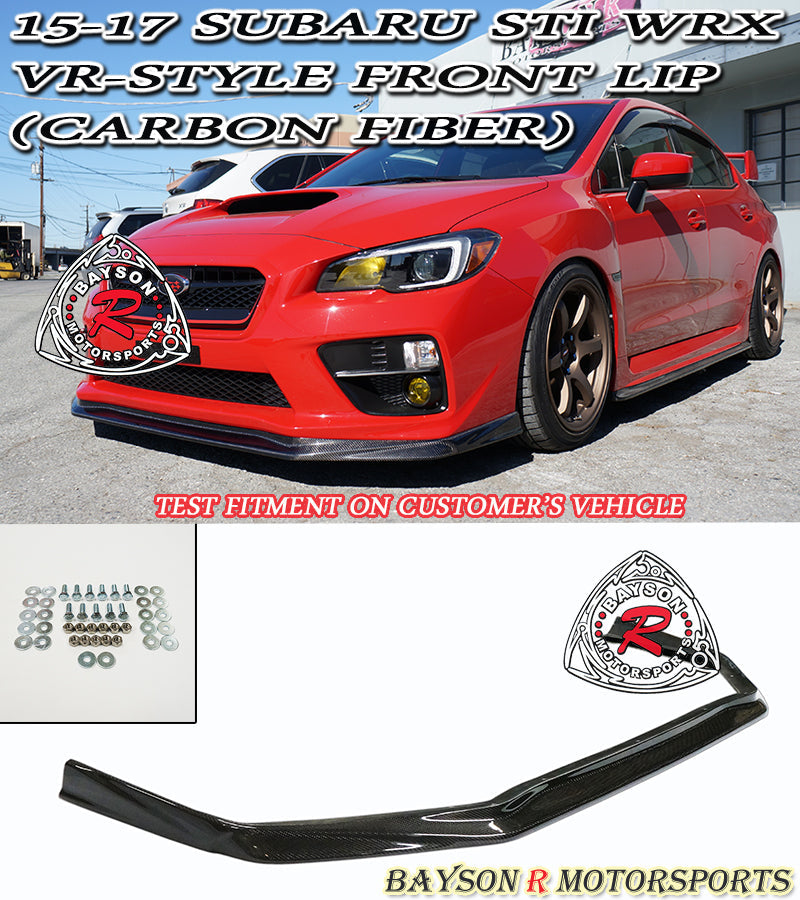 VR Style Front Lip (Carbon Fiber) For 2015-2017 Subaru WRX STi - Bayson R Motorsports