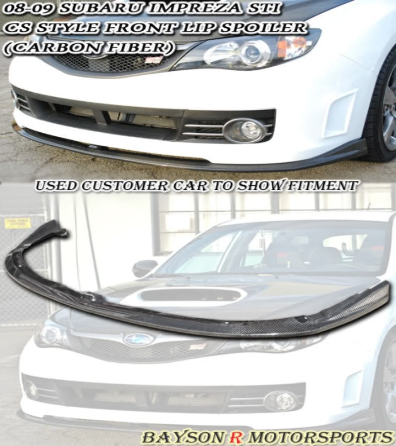 CS Style Front Lip (Carbon Fiber) For 2008-2010 Subaru STi - Bayson R Motorsports
