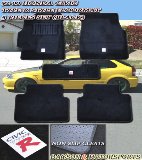 TR Style Floor Mats For 1992-2000 Honda Civic - Bayson R Motorsports