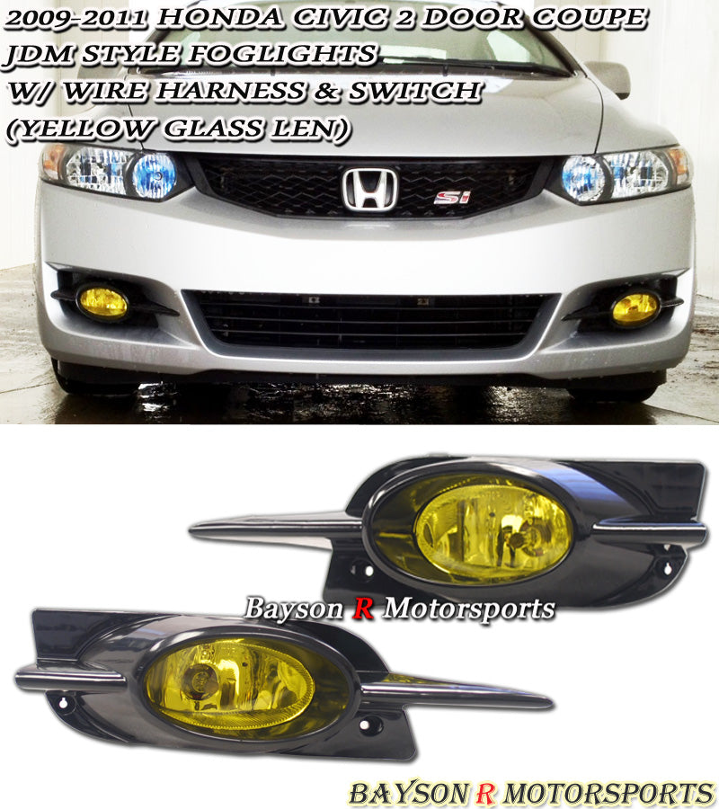 Foglights Kit For 2009-2011 Honda Civic 2Dr - Bayson R Motorsports