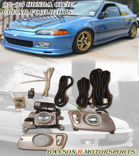 Foglights Kit For 1992-1995 Honda Civic 2Dr / 3Dr - Bayson R Motorsports