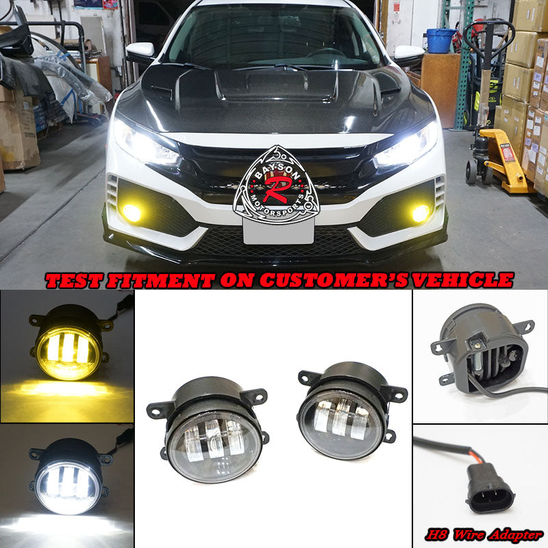 LED Fog Lights (White / Yellow) For Most Honda Vehicles - Bayson R Motorsports