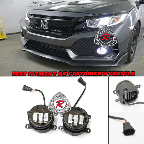 LED Fog Lights (White) For Most Honda Vehicles - Bayson R Motorsports