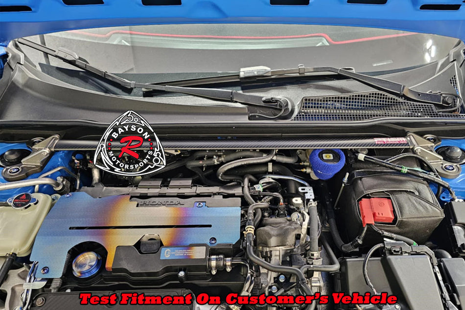 PTISM Front Strut Tower Bar (Dry Carbon Fiber - Matte) for 2023-2025 Honda Civic Type R (FL5)