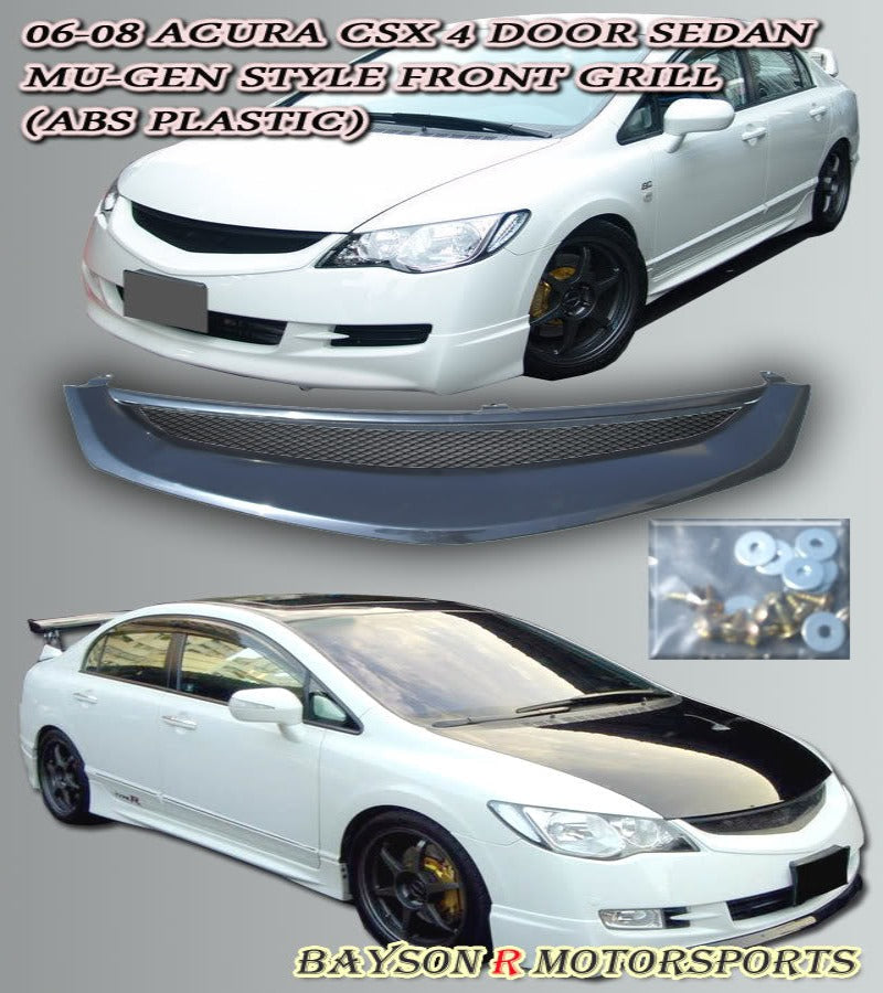 MU Style Front Grille 06-08 Honda Civic (JDM Spec) / Acura CSX 4Dr - Bayson R Motorsports