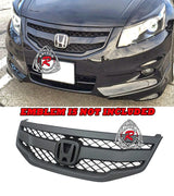 JDM-Style Grille (MATT BLACK) W/O Emblem For 2011-2012 Honda Accord 4Dr - Bayson R Motorsports