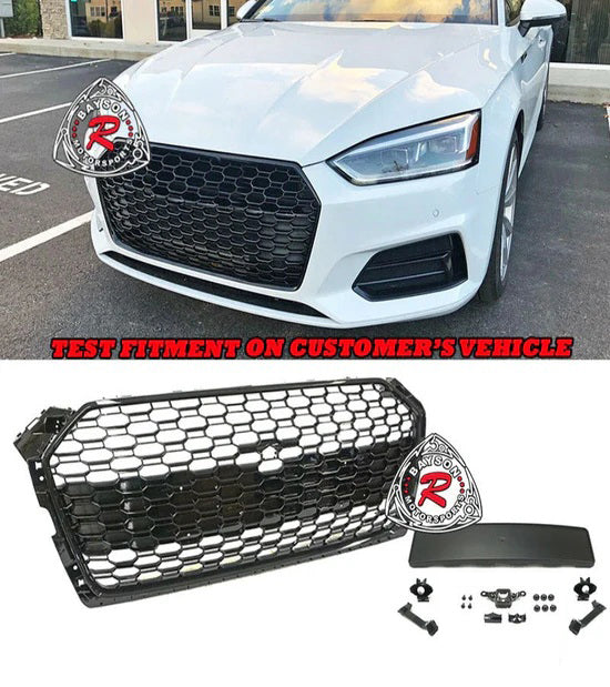 Audi A5/S5 B9 Front Grille Gloss Black (2018-2019) RS5 Style
