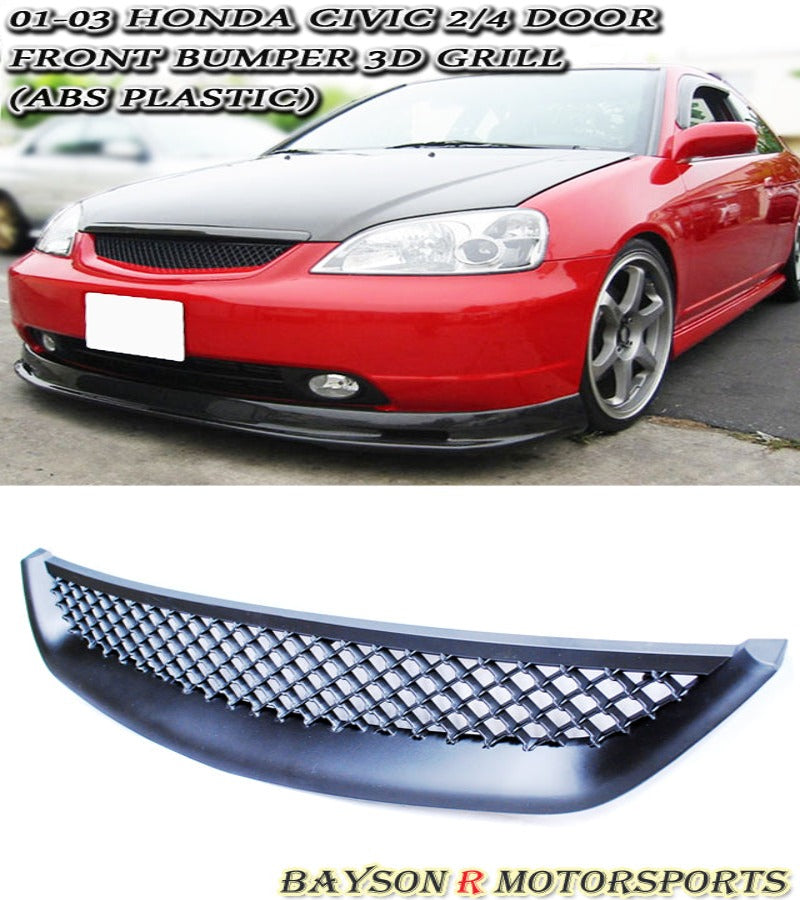 TR Style Front Grille For 2001-2003 Honda Civic - Bayson R Motorsports