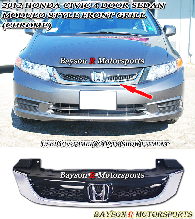 Mod Style Front Grille For 2012 Honda Civic 4Dr - Bayson R Motorsports
