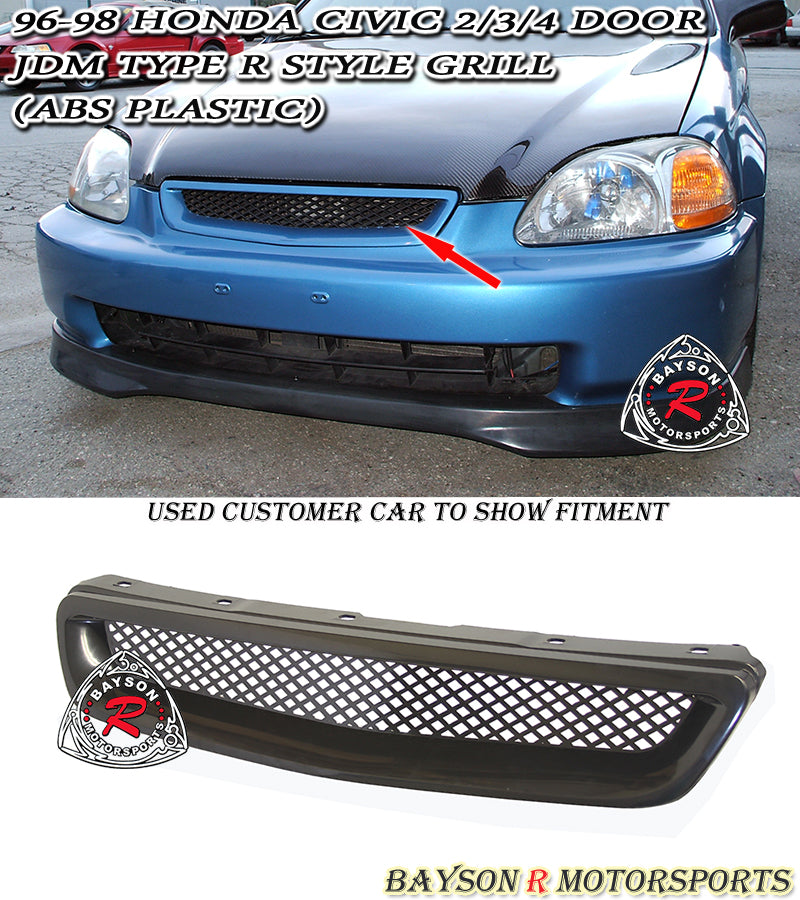 TR Style Front Grille For 1996-1998 Honda Civic - Bayson R Motorsports