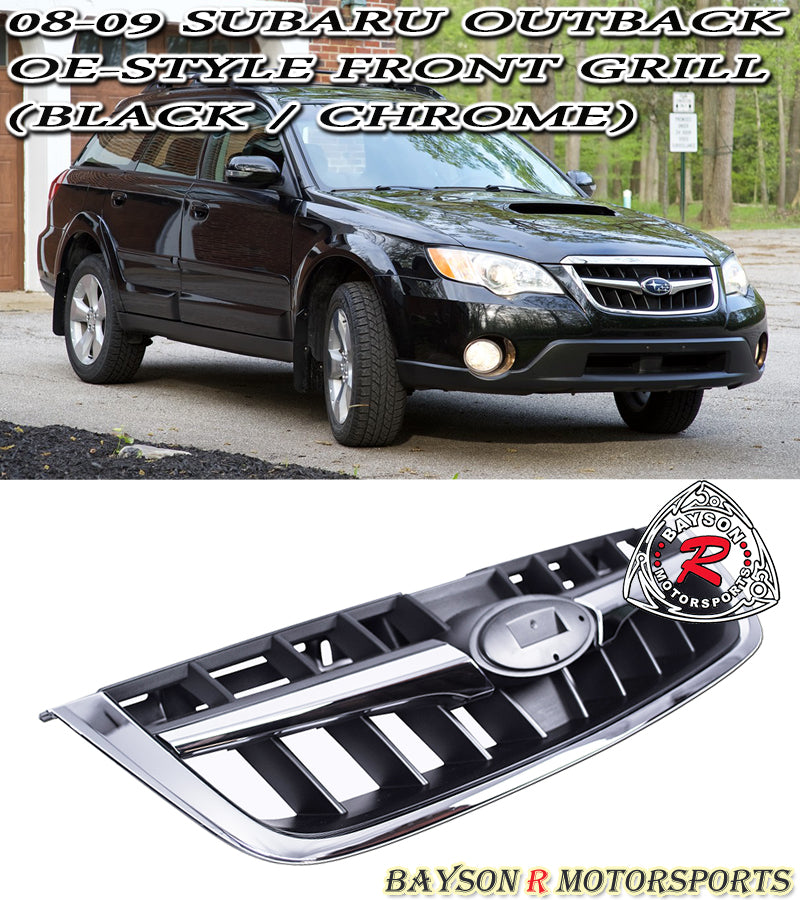 OE Style Front Grille (Black) For 2008-2009 Subaru Outback - Bayson R Motorsports