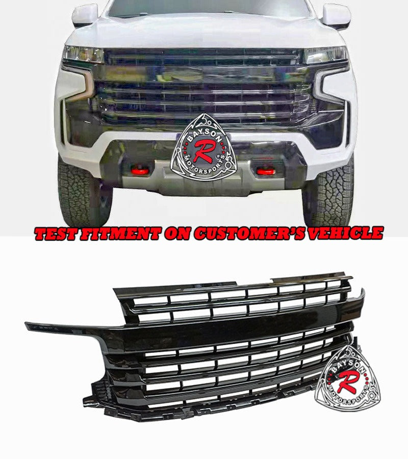 Badge-less Grille (Gloss Black) For 2021-2022 Chevrolet Tahoe & Suburban - Bayson R Motorsports