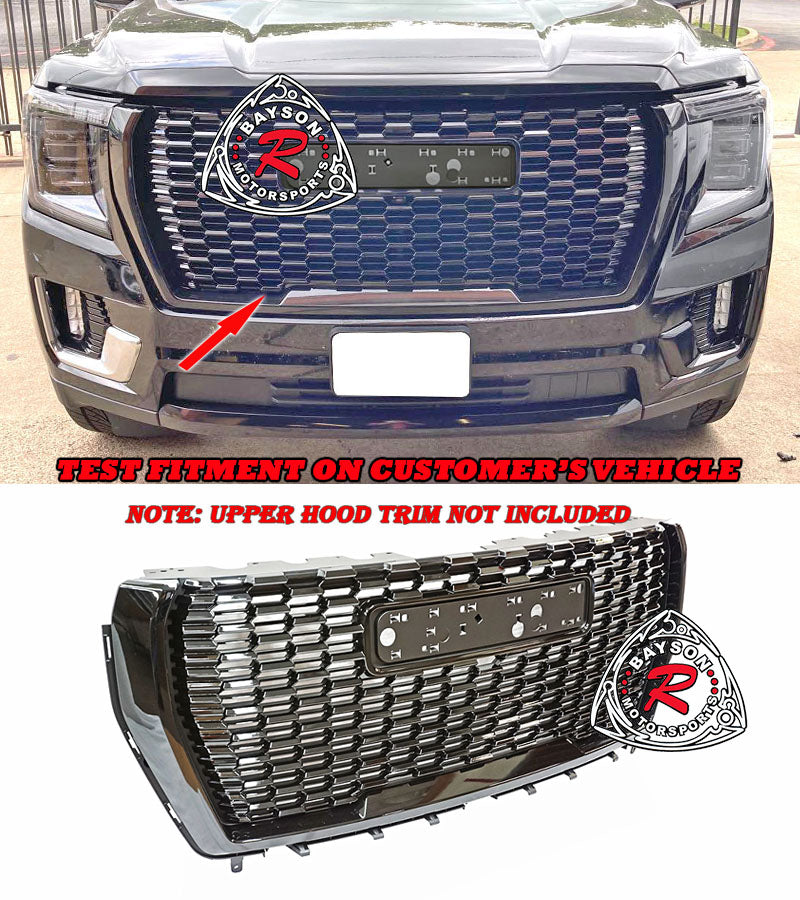 DL Style Grille (Gloss Black) For 2021-2022 GMC Yukon - Bayson R Motorsports