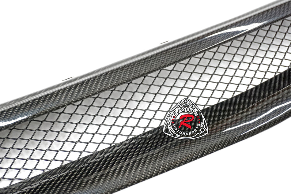 TR Style Front Grille (Carbon Fiber) For 1999-2000 Honda Civic  (2Dr Coupe/3Dr Hatchback/4Dr Sedan)
