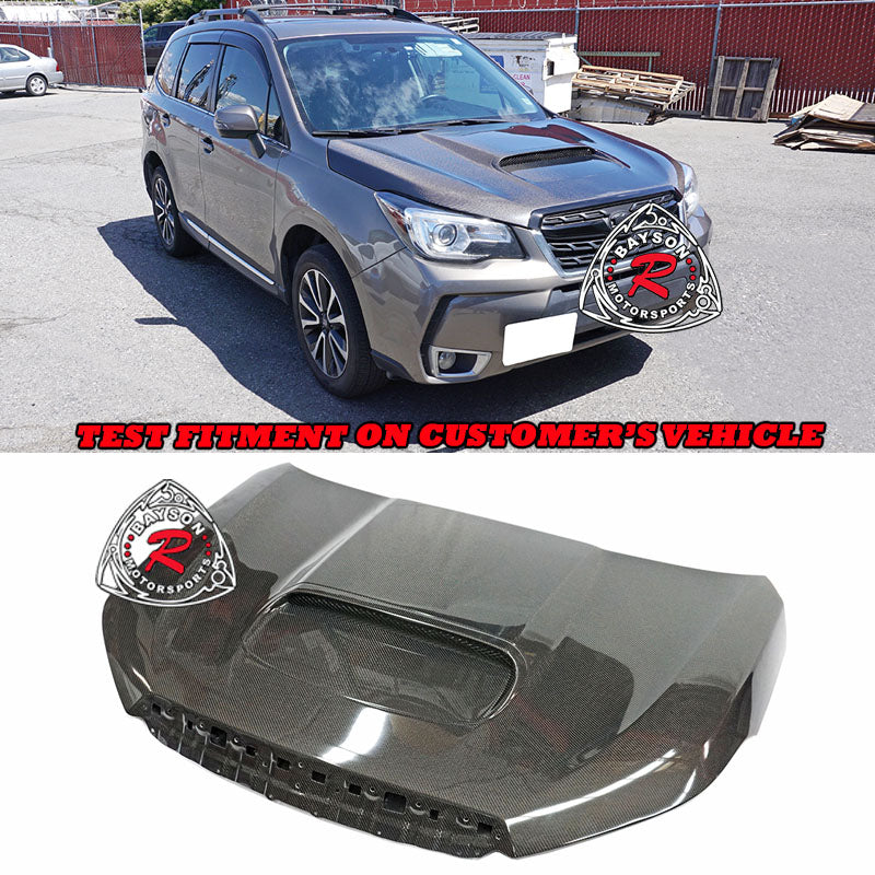 STi Style Hood (Carbon Fiber) For 2014-2018 Subaru Forester - Bayson R Motorsports