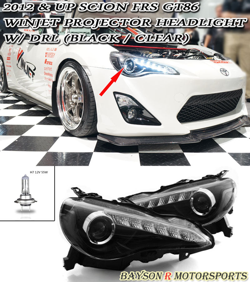 Black Housing Headlights For 2012-2016 Scion FR-S - Bayson R Motorsports