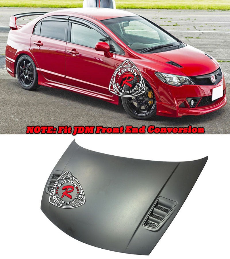 MURR Style Hood For 2006-2011 Honda Civic (JDM Spec) / Acura CSX 4Dr - Bayson R Motorsports