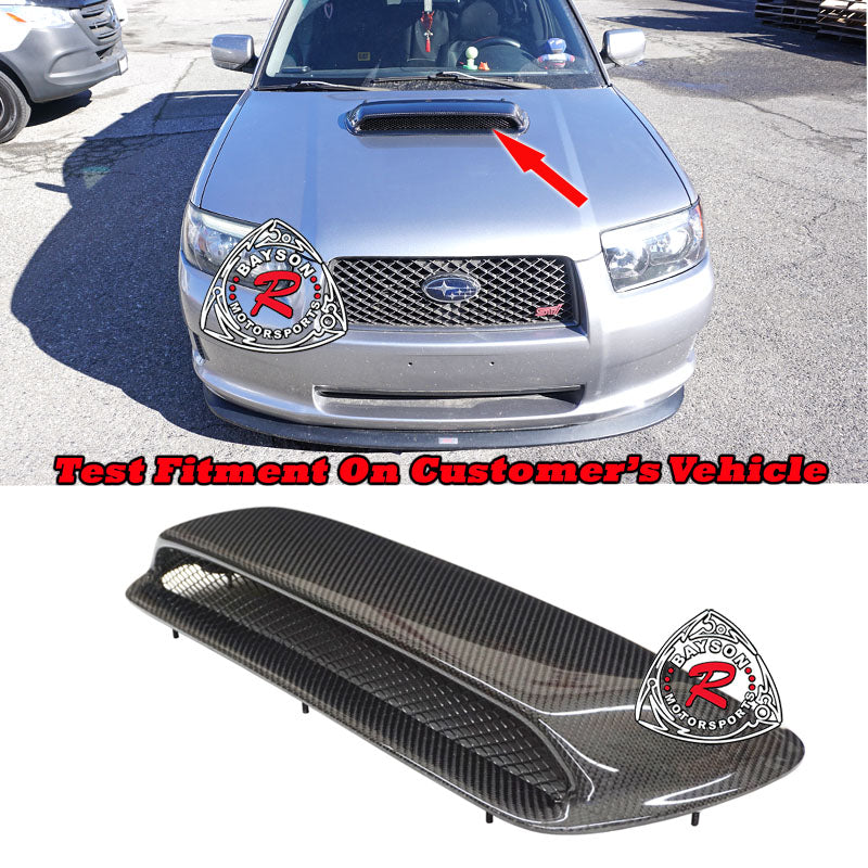 STI Style Hood Scoop (Carbon Fiber) For 2004-2008 Subaru Forester XT - Bayson R Motorsports