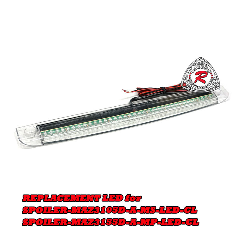 Replacement LED For MS Style Spoiler 2010-2018 Mazda 3 5dr w/ Clear Lens - Bayson R Motorsports
