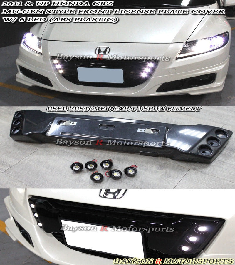 MU Style Front Grille License Holder With LED For 2011-2012 Honda CR-Z - Bayson R Motorsports