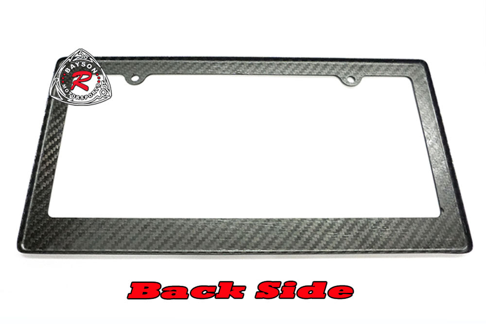 Real 100% Carbon Fiber License Plate Frame (Set of 2) Fit USA & Canada - Bayson R Motorsports