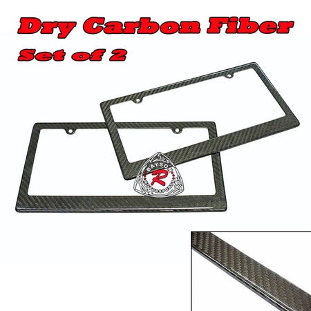 Real 100% Carbon Fiber License Plate Frame (Set of 2) Fit USA & Canada - Bayson R Motorsports