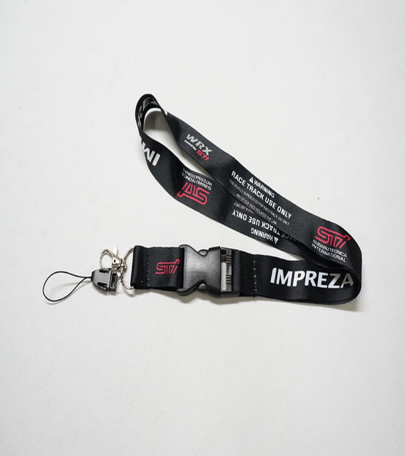 Subaru Impreza STi Lanyard (Black) With Metal Clasp - Bayson R Motorsports