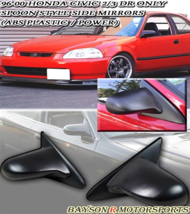 Spn Style Power Side Mirrors For 1996-2000 Honda Civic 2Dr / 3Dr - Bayson R Motorsports