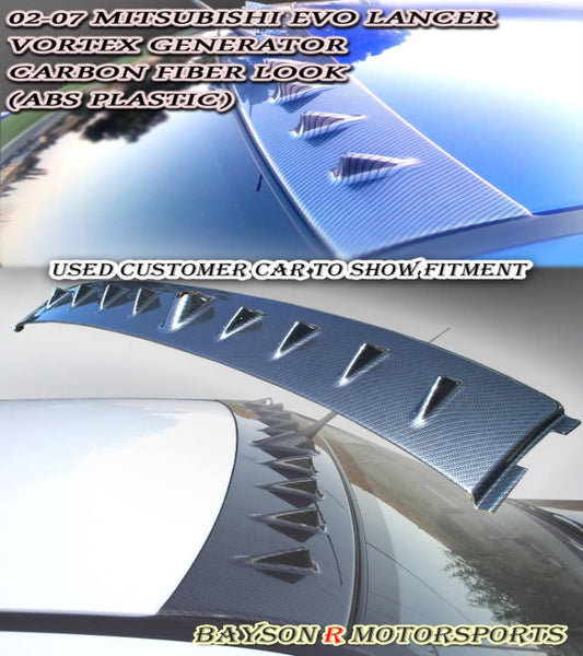 VG Style Roof Fin Spoiler (Carbon Fiber Look) For 2001-2007 Mitsubishi Evolution 7 / 8 / 9 - Bayson R Motorsports