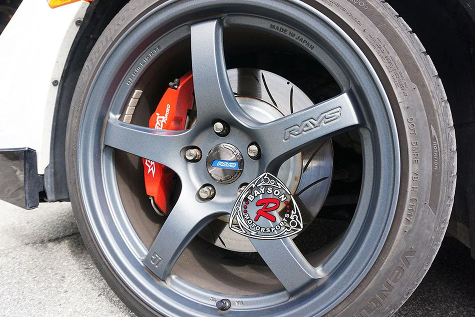 Rays Gram Lights GL Wheel Center Caps Black Chrome with Blue (Set of 4)