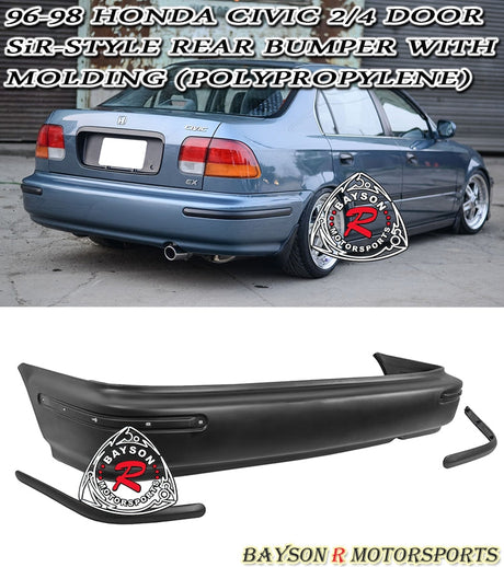 SiR Style Rear Bumper For 1996-1998 Honda Civic 2Dr / 4Dr - Bayson R Motorsports