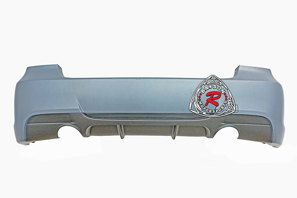 MP Style Rear Bumper For 2006-2011 BMW 3 Series E90 4 Dr [Dual Exhaust, Single Tip] - Bayson R Motorsports