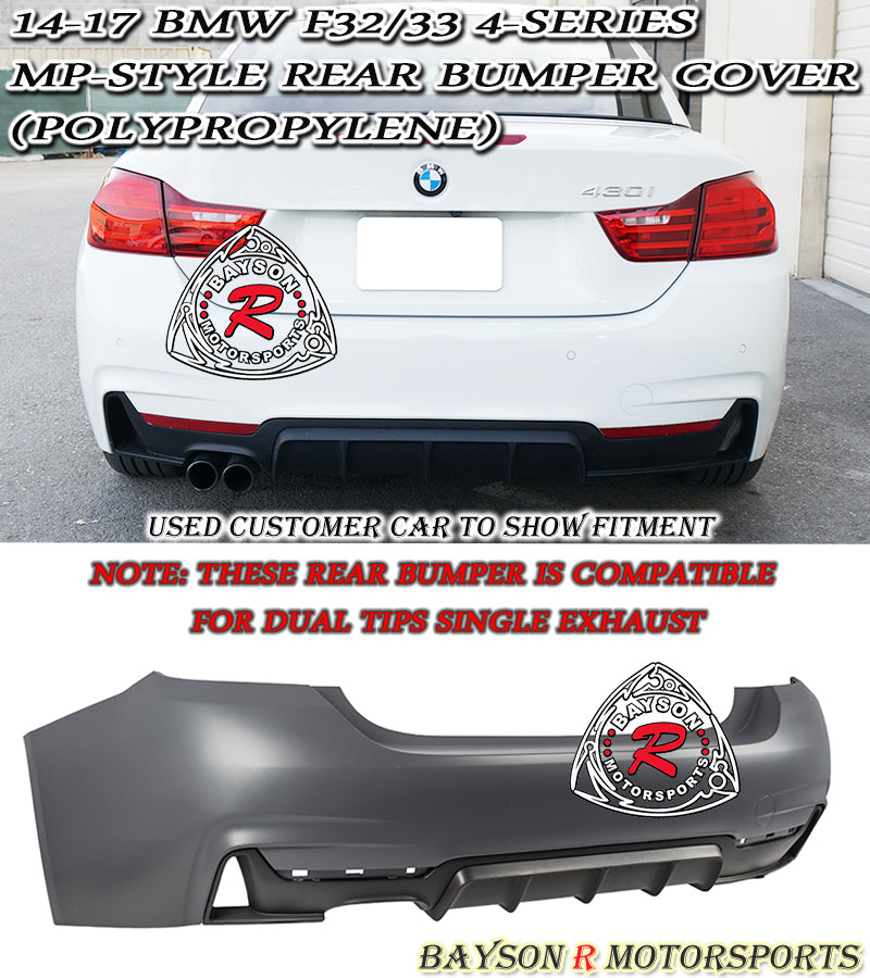 MP Style Rear Bumper For 2014-2020 BMW 4 Series  F32 / F33 [Single Outlet Dual Tips] - Bayson R Motorsports