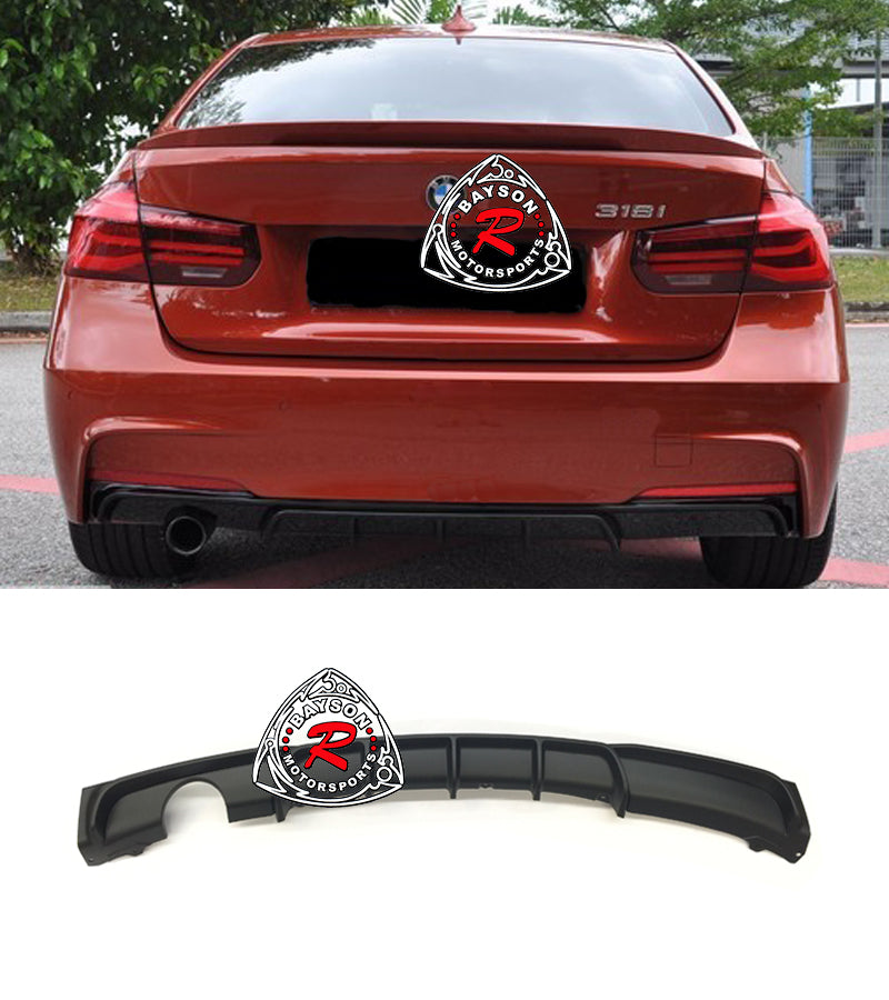 MP Style Rear Diffuser For 2012-2018 BMW 3-Series F30 F31 (Single Outlet Single Tip) - Bayson R Motorsports