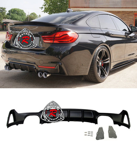 MP Style Rear Diffuser For 2014-2020 BMW 4-Series F32 F33 F36 (Quad Exhaust) - Bayson R Motorsports