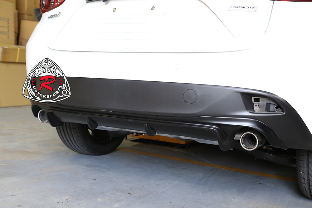 V Style Rear Diffuser For 2014-2016 Mazda 3 5Dr - Bayson R Motorsports