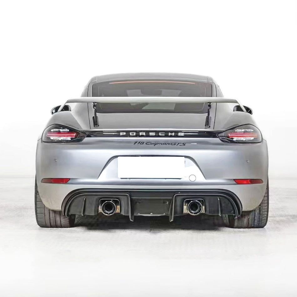 GT4 Style Rear Diffuser with Dual Exhaust Tips For 2017-2025 Porsche Boxster/Cayman (718)
