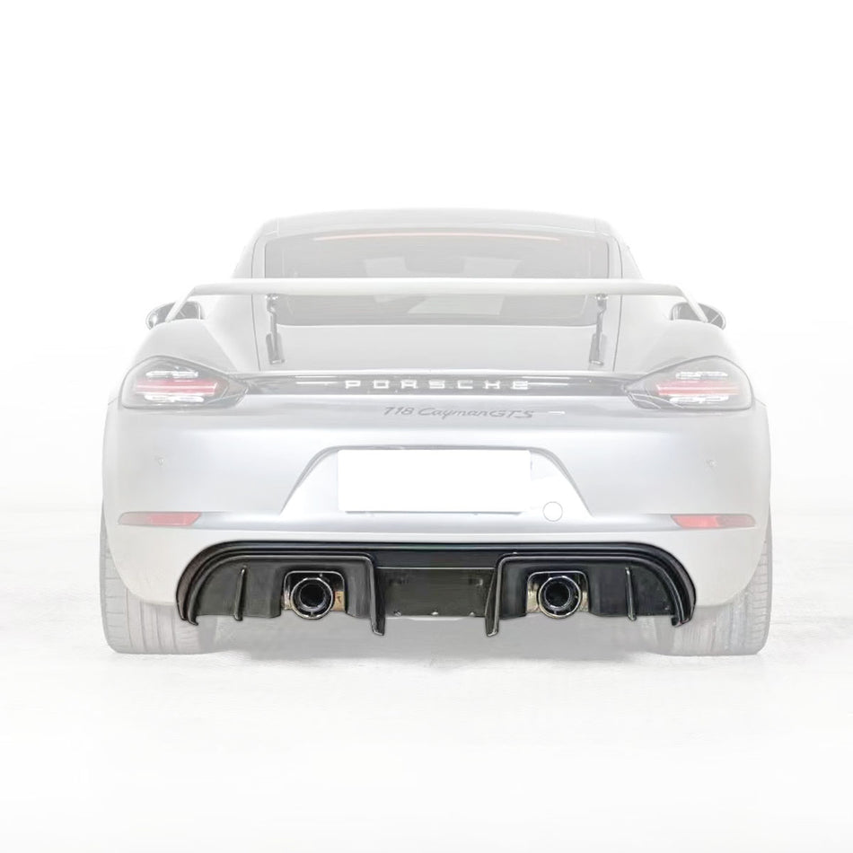 GT4 Style Rear Diffuser with Dual Exhaust Tips For 2017-2025 Porsche Boxster/Cayman (718)
