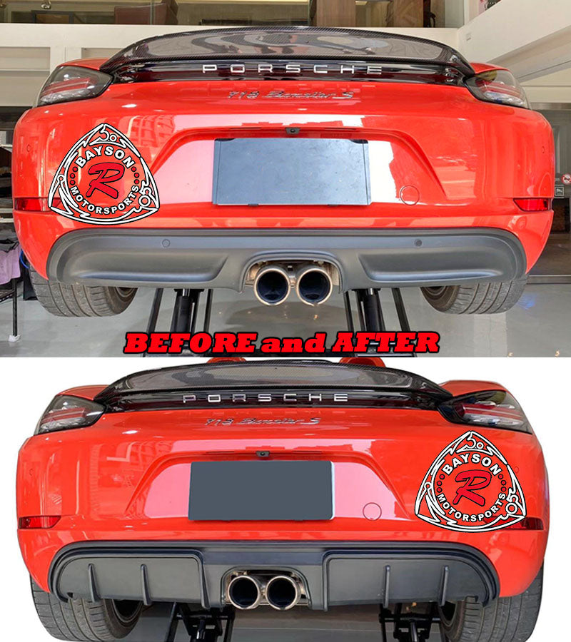 GT4 Style Rear Diffuser For 2017-2022 Porsche 718 Boxster / Cayman ...
