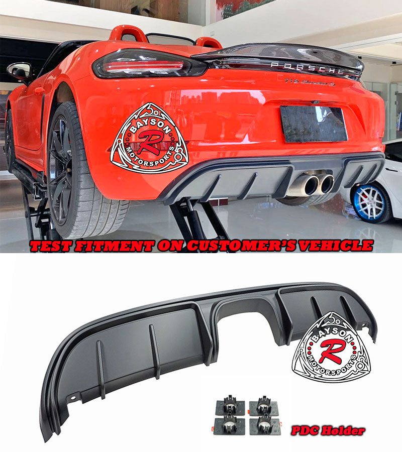 GT4 Style Rear Diffuser For 2017-2022 Porsche 718 Boxster / Cayman - Bayson R Motorsports